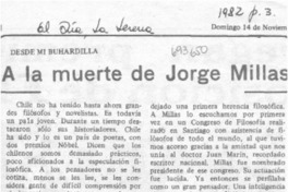 A la muerte de Jorge Millas A la muerte de Jorge Millas