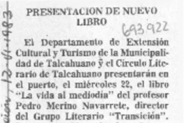 Presentación de nuevo libro. Presentación de nuevo libro.