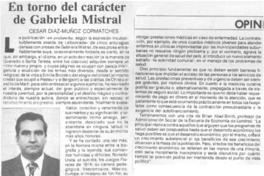 En torno del carácter de Gabriela Mistral En torno del carácter de Gabriela Mistral