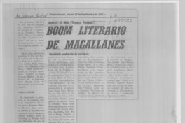 Boom literario de Magallanes. Boom literario de Magallanes.