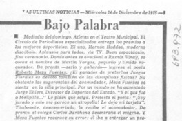 Bajo palabra. Bajo palabra.