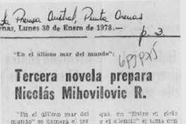 Tercera novela prepara Nicolás Mihovilovic.