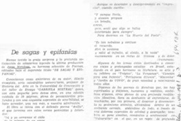 De sagas y epifanías De sagas y epifanías