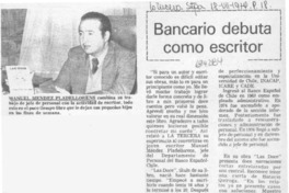 Bancario debuta como escritor.