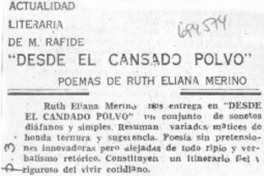 "Desde el cansado polvo" "Desde el cansado polvo"