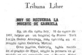 Hoy es recuerda la muerte de Gabriela Hoy es recuerda la muerte de Gabriela