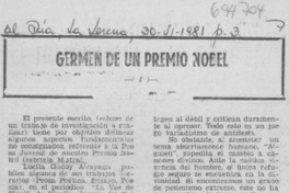 Germen de un premio Nobel