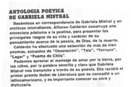 Antología poética de Gabriela Mistral. Antología poética de Gabriela Mistral.