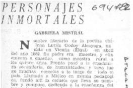 Gabriela Mistral. Gabriela Mistral.