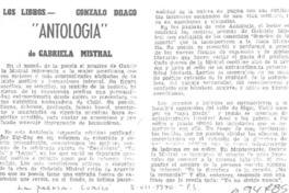 Antología" de Gabriela Mistral Antología" de Gabriela Mistral