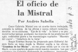 El oficio de la Mistral El oficio de la Mistral