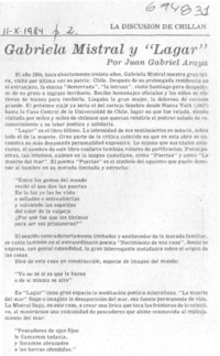 Gabriela Mistral y "Lagar" Gabriela Mistral y "Lagar"