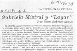 Gabriela Mistral y "Lagar" Gabriela Mistral y "Lagar"