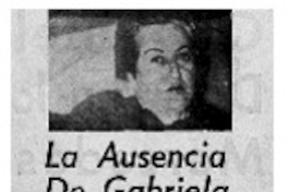 La ausencia de Gabriela La ausencia de Gabriela
