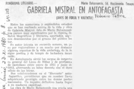 Gabriela Mistral en Antofagasta