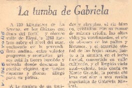 La tumba de Gabriela La tumba de Gabriela