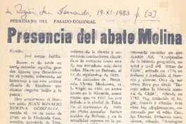 Presencia del Abate Molina| Presencia del Abate Molina|