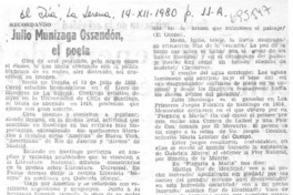 Julio Munizaga Ossandón, el poeta Julio Munizaga Ossandón, el poeta