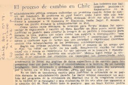 El proceso de cambio en Chile El proceso de cambio en Chile