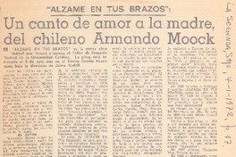 Un canto de amor a la madre, del chileno Armando Moock. Un canto de amor a la madre, del chileno Armando Moock.