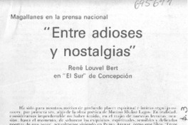 Entre adioses y nostalgias Entre adioses y nostalgias