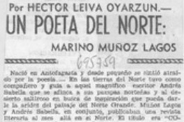Un poeta del norte: Marino Muñoz Lagos Un poeta del norte: Marino Muñoz Lagos