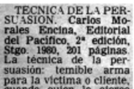 Técnica de la persuación. Técnica de la persuación.