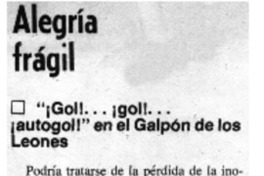 Alegría frágil