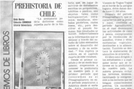 Prehistoria de Chile Prehistoria de Chile
