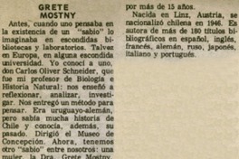 Grete Mostny. Grete Mostny.