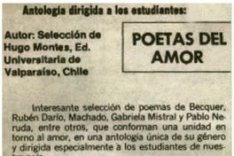Poetas del amor. Poetas del amor.