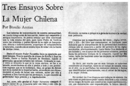Tres ensayos sobre la mujer chilena Tres ensayos sobre la mujer chilena