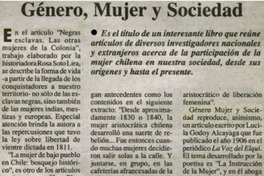 Género, mujer y sociedad.