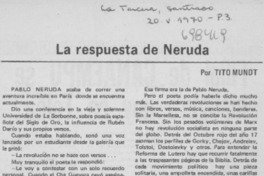 La respuesta de Neruda La respuesta de Neruda