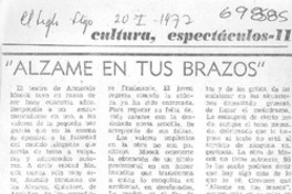Alzame en tus brazos". Alzame en tus brazos".