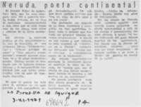 Neruda, poeta continental.