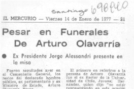 Pesar en funerales de Arturo Olavarría. Pesar en funerales de Arturo Olavarría.