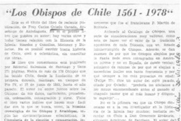 Los obispos de Chile 1561-1978" Los obispos de Chile 1561-1978"