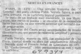 Neruda en francés. Neruda en francés.