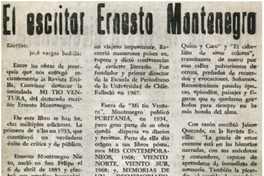 El escritor Ernesto Montenegro. El escritor Ernesto Montenegro.