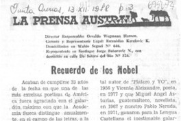 Recuerdo de los Nobel. Recuerdo de los Nobel.