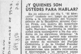 ¿Y quiénes son ustedes para hablar? ¿Y quiénes son ustedes para hablar?
