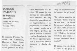 Diálogo incesante. Diálogo incesante.