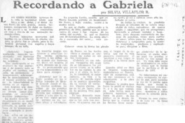 Recordando a Gabriela Recordando a Gabriela
