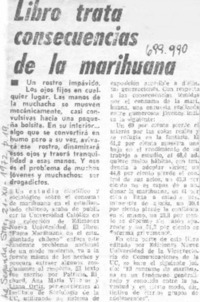 Libro trata consecuencias de la marihuana. Libro trata consecuencias de la marihuana.