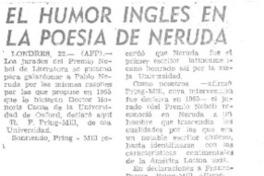 El Humor ingles en la poesía de Neruda. El Humor ingles en la poesía de Neruda.