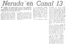 Neruda en canal 13. Neruda en canal 13.