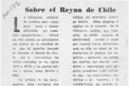 Sobre el reyno de Chile Sobre el reyno de Chile