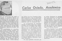 Carlos Oviedo, Académico. Carlos Oviedo, Académico.