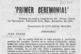 Primer ceremonial"